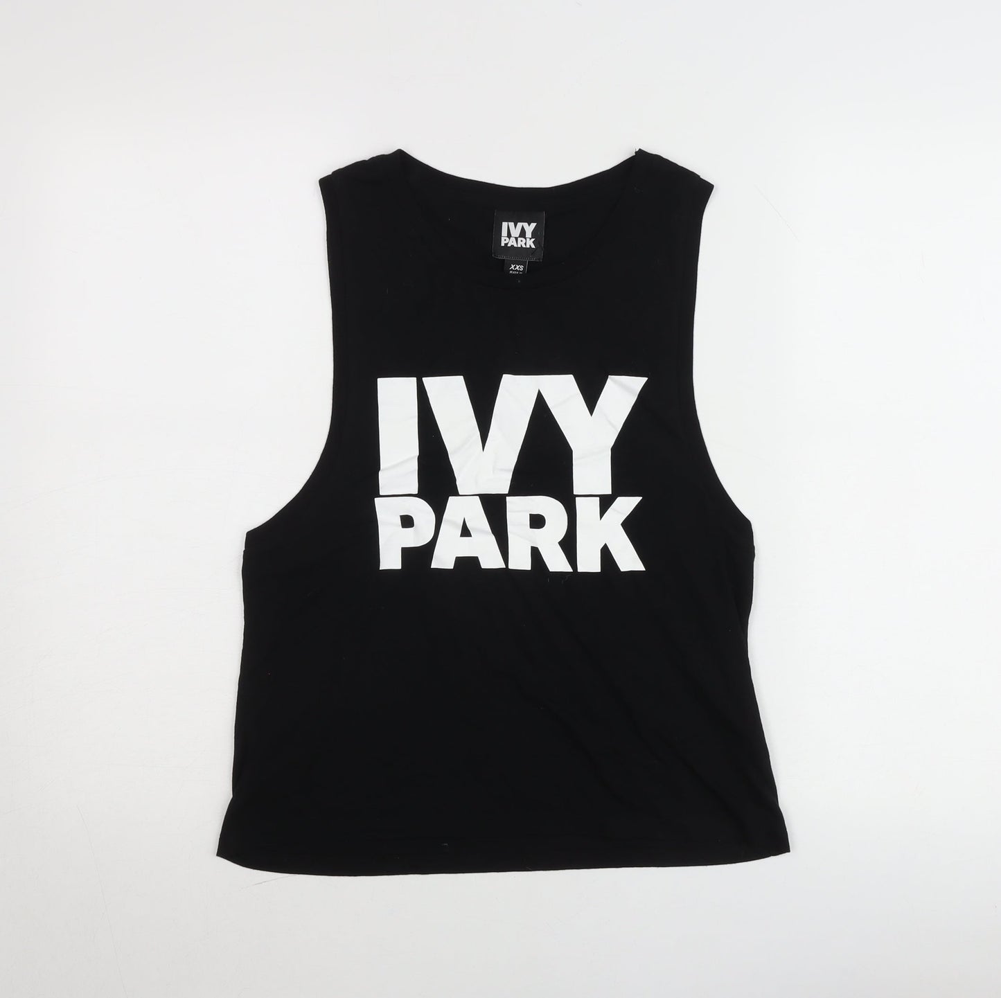IVY PARK Womens Black Tank Top XXS Sleeveless Jersey Cotton Blend