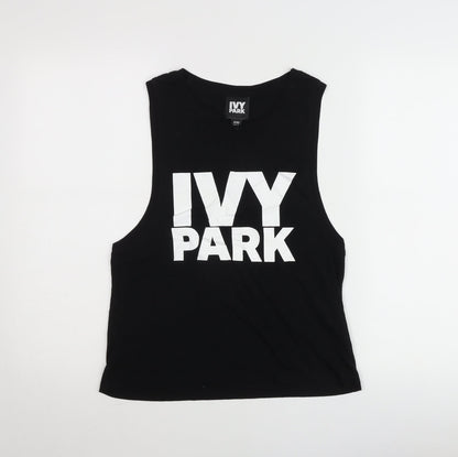 IVY PARK Womens Black Tank Top XXS Sleeveless Jersey Cotton Blend