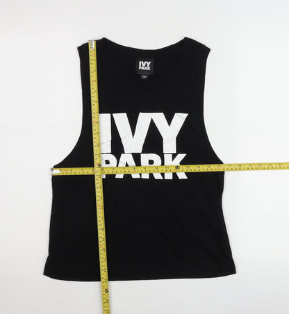 IVY PARK Womens Black Tank Top XXS Sleeveless Jersey Cotton Blend