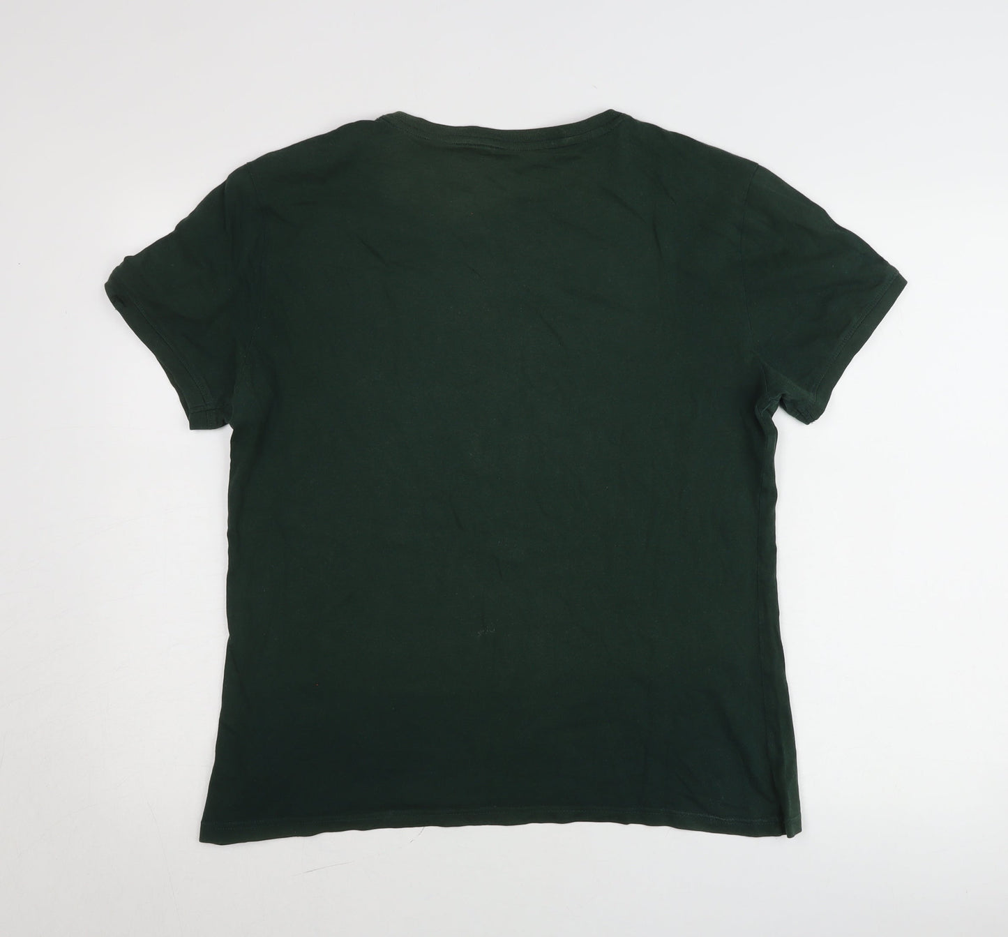Tommy Hilfiger Men’s Green Logo Tape Crew Neck T-Shirt Size L