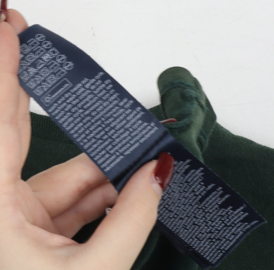 Tommy Hilfiger Men’s Green Logo Tape Crew Neck T-Shirt Size L