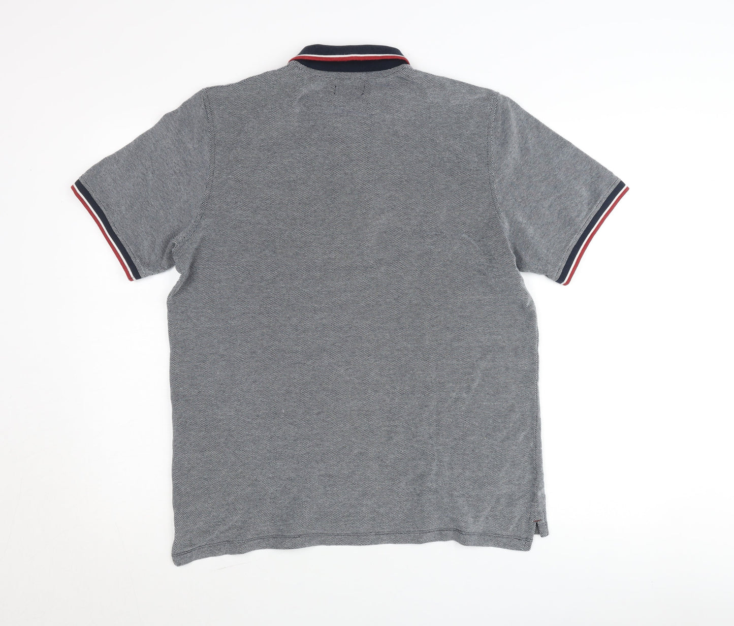 Jack & Jones Men’s Grey Polo Shirt Size M Short Sleeve Cotton Blend