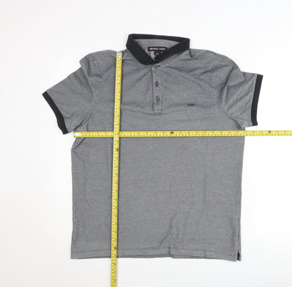 Michael Kors Men’s Grey Polo Shirt Size L Short Sleeve Logo Casual