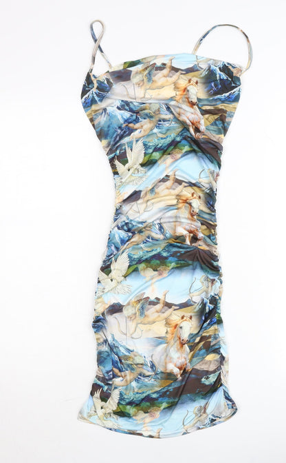 PrettyLittleThing Women’s Multicoloured Bodycon Mini Dress UK 4