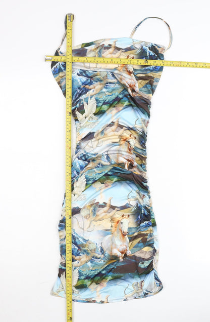 PrettyLittleThing Women’s Multicoloured Bodycon Mini Dress UK 4