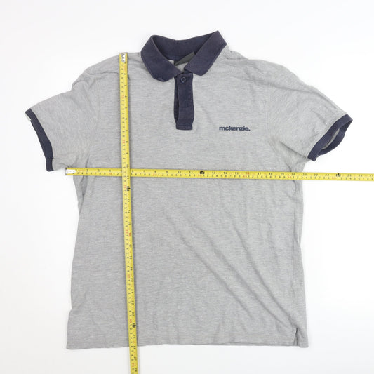 McKenzie Men's Grey Short Sleeve Polo Shirt Size M Cotton Blend