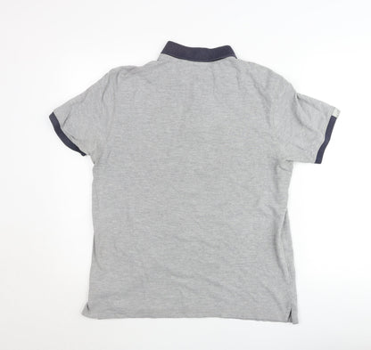 McKenzie Men's Grey Short Sleeve Polo Shirt Size M Cotton Blend
