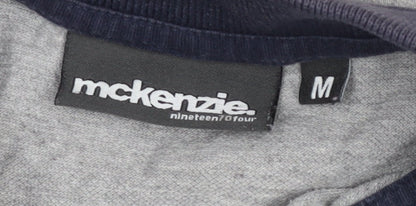 McKenzie Men's Grey Short Sleeve Polo Shirt Size M Cotton Blend