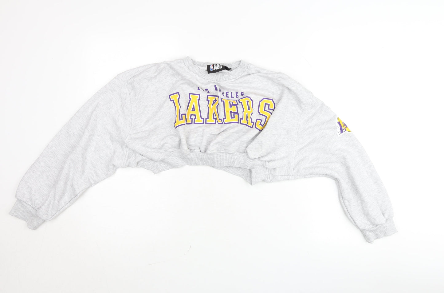 Primark NBA Women Grey Lakers Pullover Jumper Size M Crew Neck