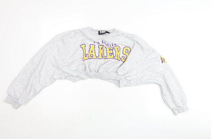 Primark NBA Women Grey Lakers Pullover Jumper Size M Crew Neck