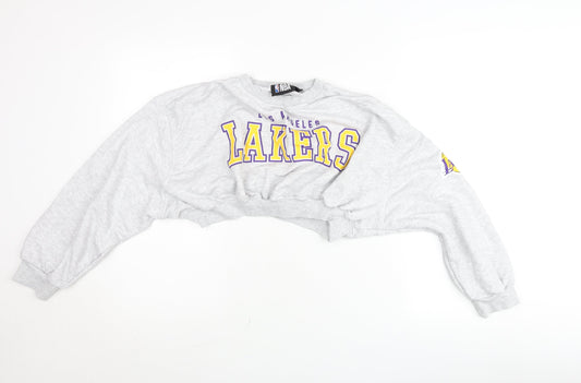 Primark NBA Women Grey Lakers Pullover Jumper Size M Crew Neck