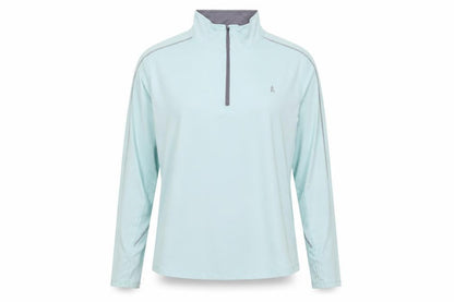 Work Out Womens Blue L Athletic Pullover Jumper 1/4 Zip Long Sleeve
