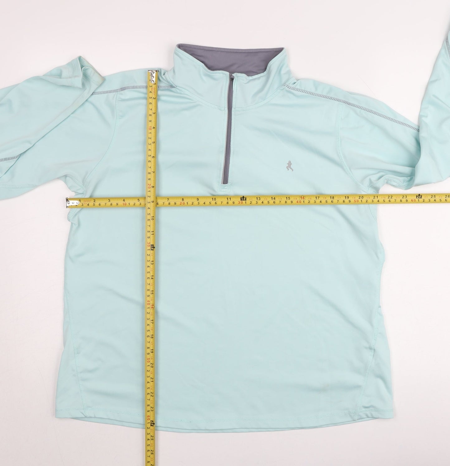 Work Out Womens Blue L Athletic Pullover Jumper 1/4 Zip Long Sleeve