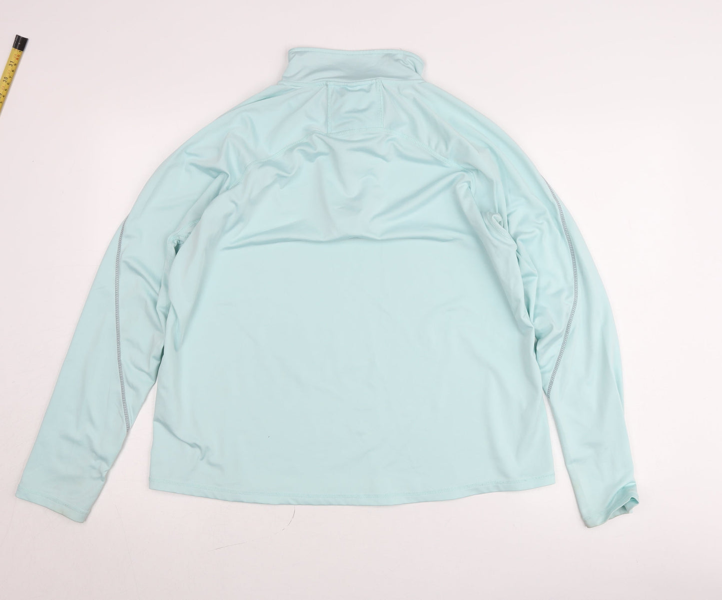 Work Out Womens Blue L Athletic Pullover Jumper 1/4 Zip Long Sleeve
