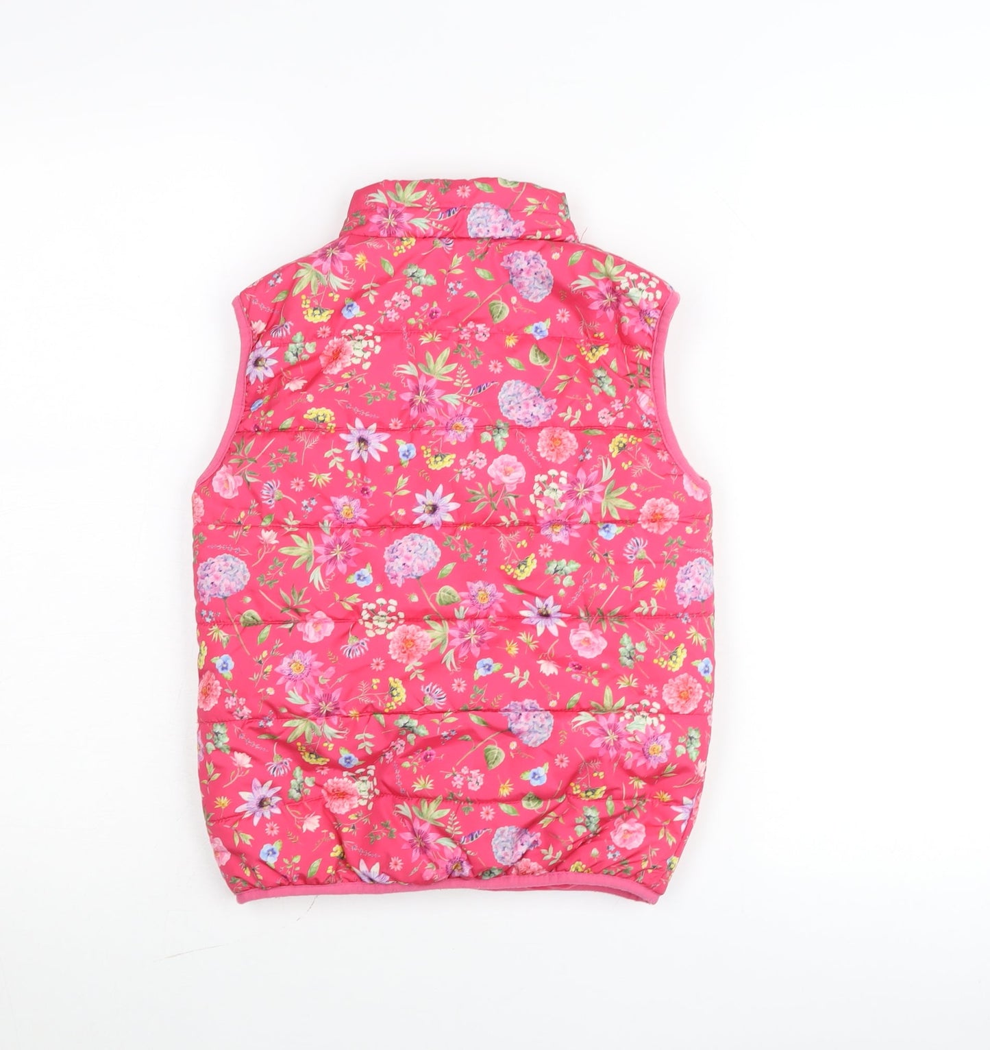 Name It Girls Pink Floral Padded Waistcoat Jacket 6 Years Polyester