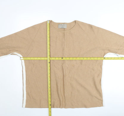 Paul Costelloe Women’s Beige Wool Pullover Jumper L Crew Neck