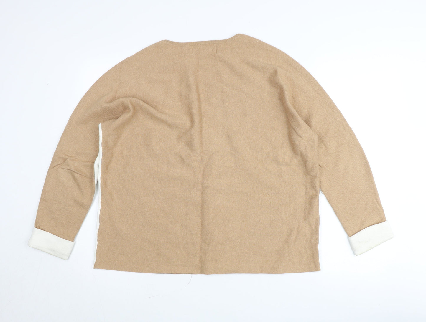 Paul Costelloe Women’s Beige Wool Pullover Jumper L Crew Neck