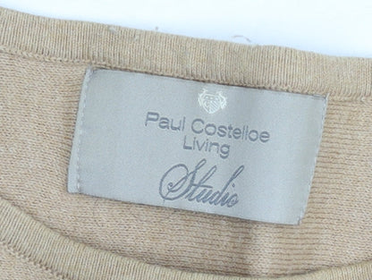 Paul Costelloe Women’s Beige Wool Pullover Jumper L Crew Neck