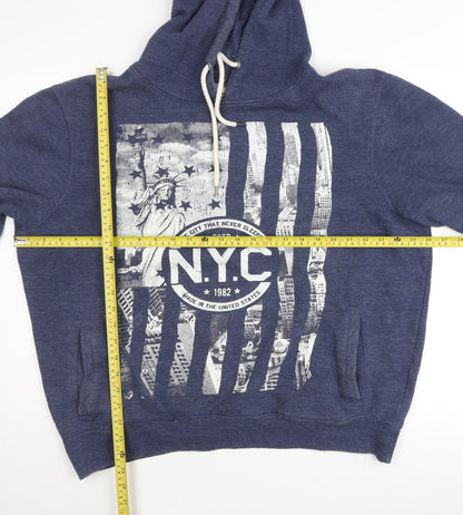 Cedar Wood State Men’s Blue XL NYC Graphic Pullover Hoodie