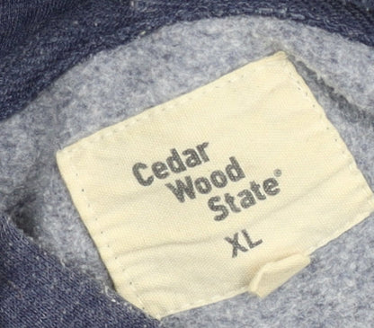 Cedar Wood State Men’s Blue XL NYC Graphic Pullover Hoodie