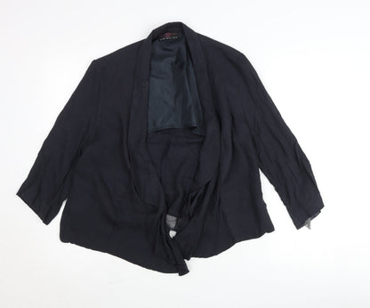 New Look Womens Black Cardigan Size 16 3/4 Sleeve Viscose