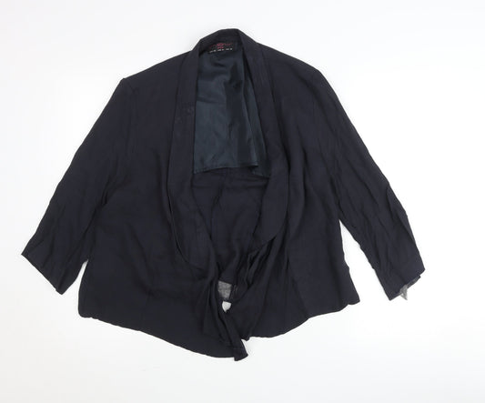New Look Womens Black Cardigan Size 16 3/4 Sleeve Viscose