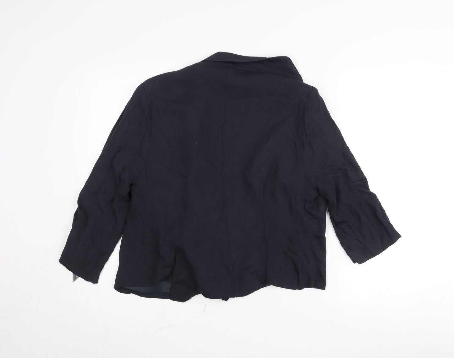 New Look Womens Black Cardigan Size 16 3/4 Sleeve Viscose