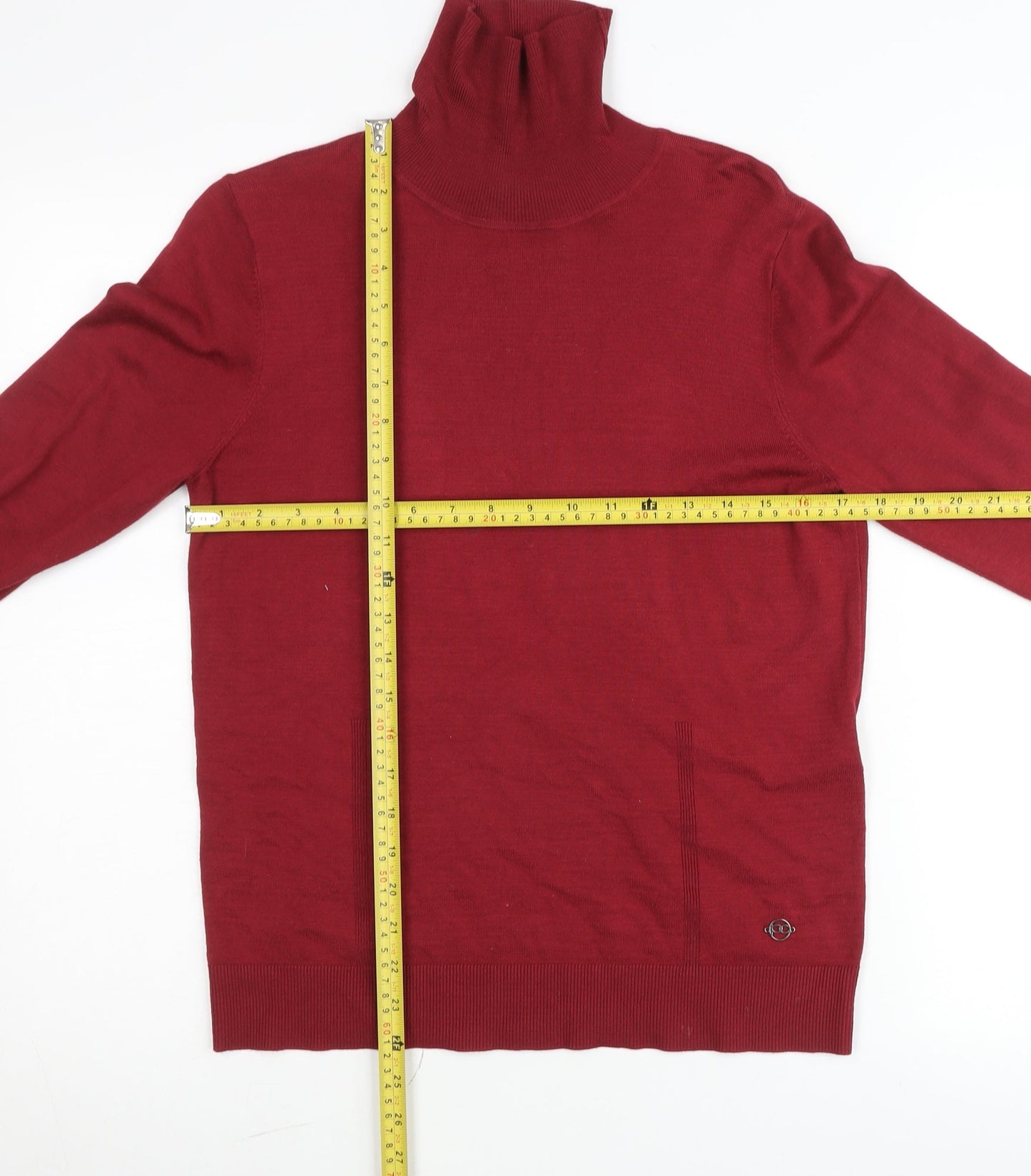Bianca Women Red Roll Neck Long Sleeve Pullover Jumper Size 12