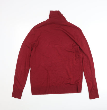 Bianca Women Red Roll Neck Long Sleeve Pullover Jumper Size 12
