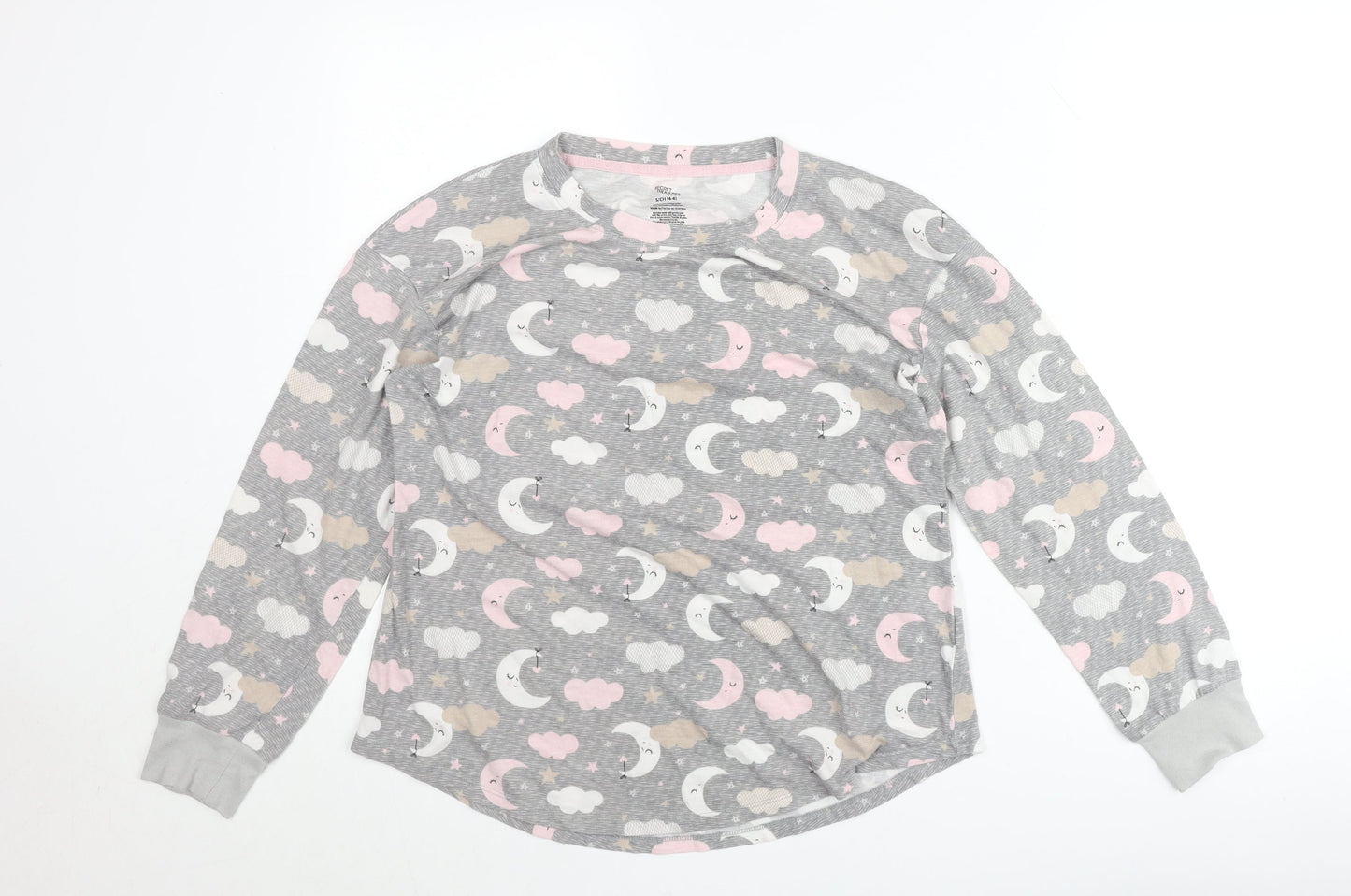 Secret Treasures Women’s Grey Pullover Jumper Size 6 Moon Star Print