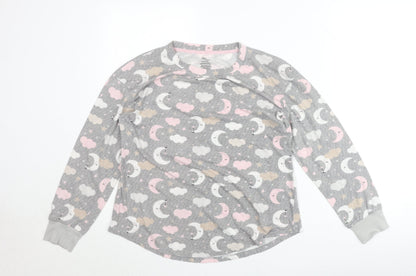 Secret Treasures Women’s Grey Pullover Jumper Size 6 Moon Star Print
