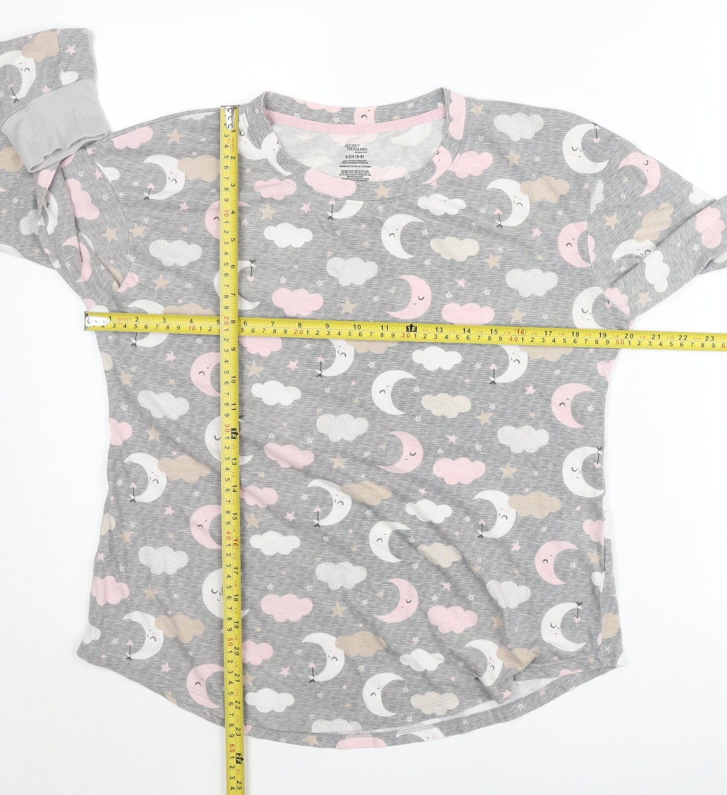 Secret Treasures Women’s Grey Pullover Jumper Size 6 Moon Star Print