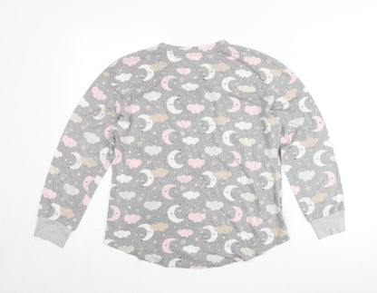 Secret Treasures Women’s Grey Pullover Jumper Size 6 Moon Star Print