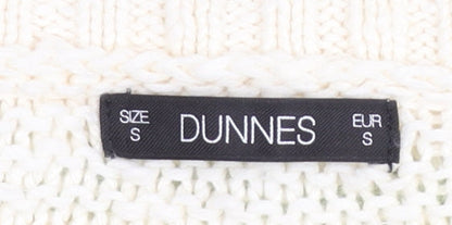 Dunnes Women’s Ivory Green Striped V-Neck Pullover Jumper Size S