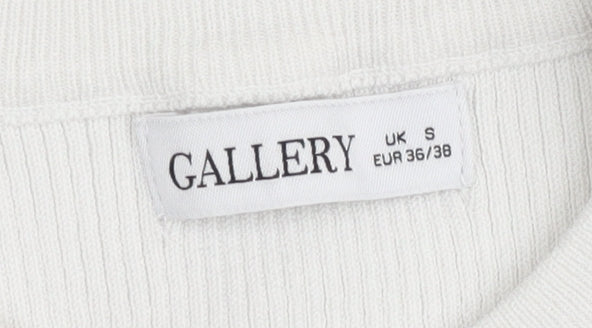 Gallery Women White Cotton Knit Tank Top Size S