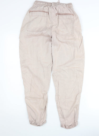 Primark Women’s Beige Tapered Jeans XS Relaxed Fit Elastic Waist