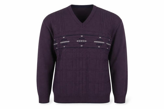 Dunnes Men’s Purple Medium V-Neck Pullover Jumper Knit