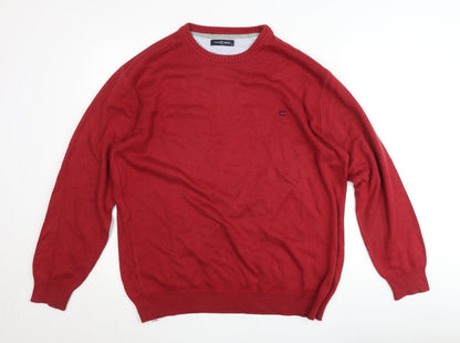 Casa Moda Men's Red XL Pullover Jumper Knit Cotton Crew Neck