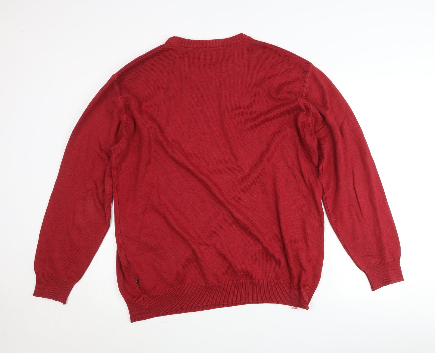 Casa Moda Men's Red XL Pullover Jumper Knit Cotton Crew Neck