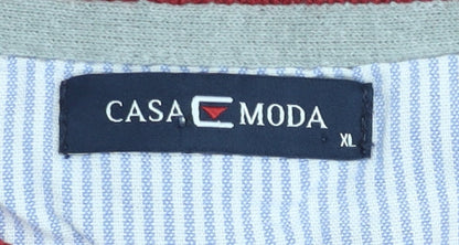 Casa Moda Men's Red XL Pullover Jumper Knit Cotton Crew Neck