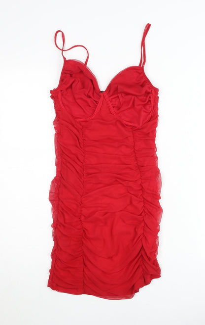 Pink Vanilla Women’s Red Bodycon Short Dress UK 10 Party Clubwear