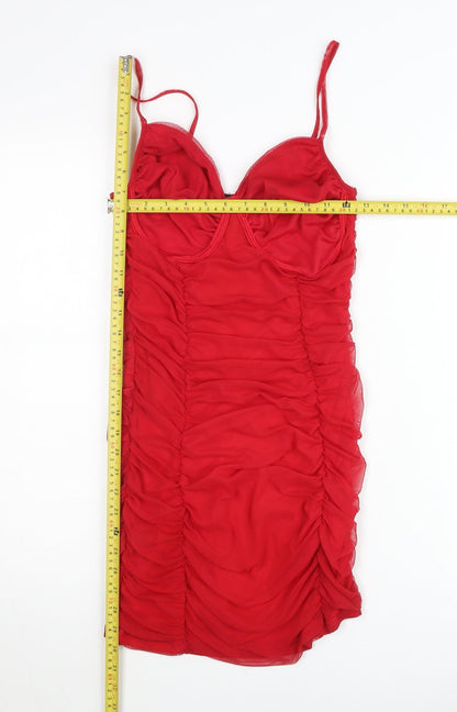 Pink Vanilla Women’s Red Bodycon Short Dress UK 10 Party Clubwear