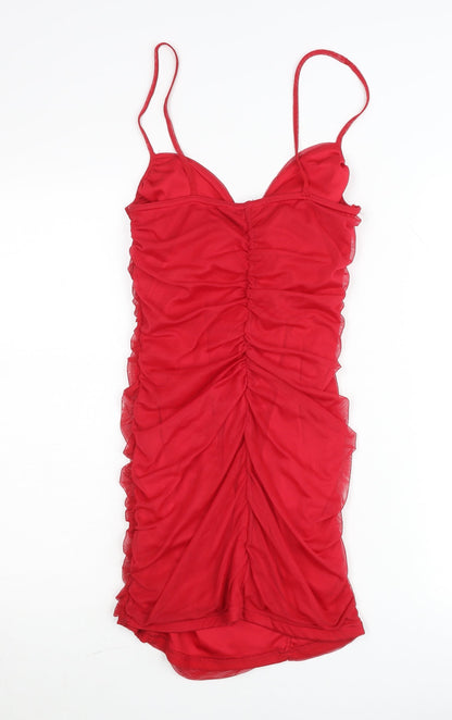 Pink Vanilla Women’s Red Bodycon Short Dress UK 10 Party Clubwear