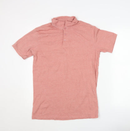 Dunnes Stores Men’s Pink Henley Short Sleeve T-Shirt Size L