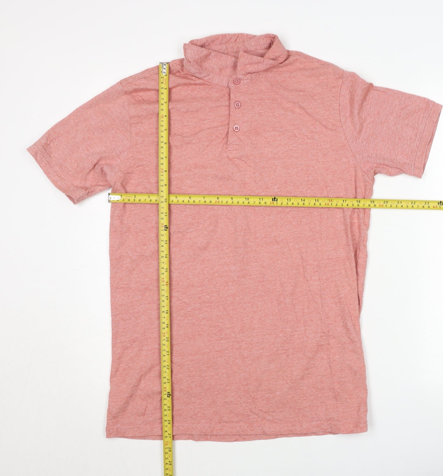 Dunnes Stores Men’s Pink Henley Short Sleeve T-Shirt Size L