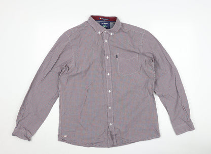 Le Shark Men's Multicoloured Checked Cotton Long Sleeve Dress Shirt L
