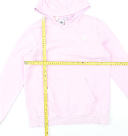 Adidas Girls Pink Hoodie 13-14 Years Pullover Fleece Cotton Blend