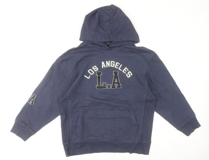 Zara Women Blue Pullover Hoodie S Los Angeles LA Logo Fleece