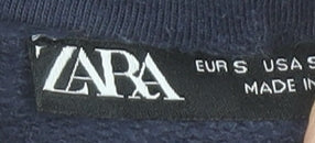 Zara Women Blue Pullover Hoodie S Los Angeles LA Logo Fleece