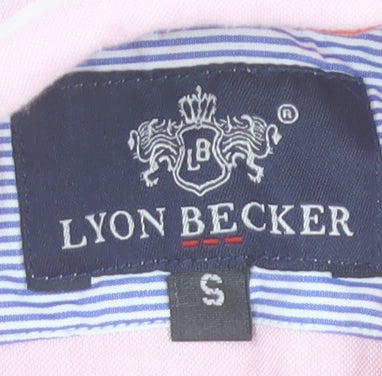 Lyon Becker Men’s Pink Small Button-Down Long Sleeve Dress Shirt